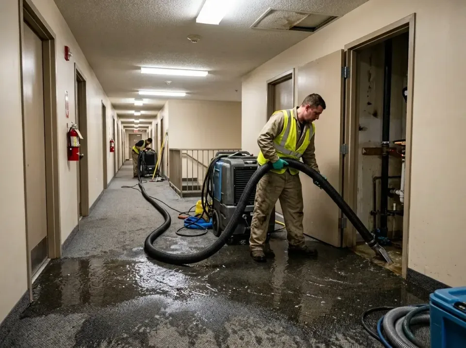 multi-unit-apartment-hallway-f-005 — frequently asked questions, Emergency Burst Pipe Water Extraction & Removal in Harveys…